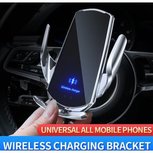Car Wireless Charging Phone Holder Mobile Stand Steady Fixed Bracket Charger Support Huawei Samsun Iphone XiaoMi