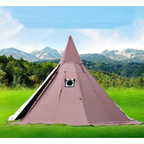 Pyramid A6 Tower Smoke Window Tent Park Party Field Survival Double Layer with A Chimney Hole Include A Full Hanging Inner Tent