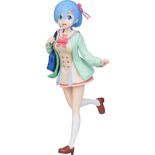 Free Shipping Re Zero Starting Life in Another World uniform Rem Student Premium Figure Collectible Model Toy T30