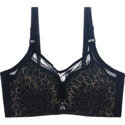 Bras for women plus large big size ladies bh super thin push up bralette gather lace crop tops sexy brassiere young girl 44 46CD