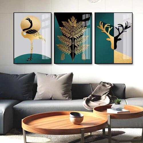 Living room decoration painting triptych modern minimalist light luxury elk painting poster bedroom dining hall corridor home de