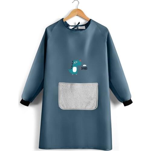 Household Long Sleeved Apron Hand-wiping Waterproof and Oil-proof Overalls Womens Kitchen Cooking Overall Breathable Aprons