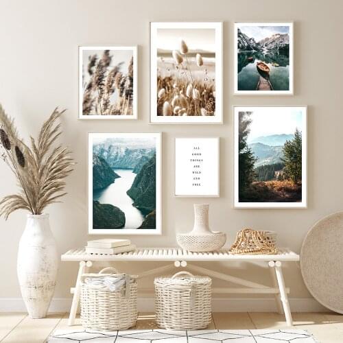 Nature Scenery Picture Home Decor Wall Art Canvas Painting Nordic Modern Landscape Posters and Prints for Dormitory Room Decor