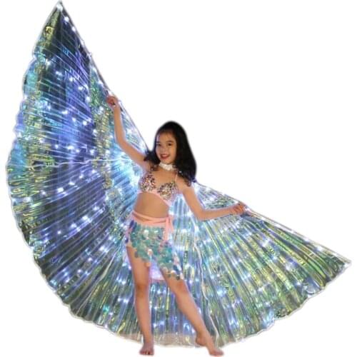 Grils Belly Dance LED Isis Wings Bellydancing Luminous Prop Bellydance Practice Accessories Dancing Costumes Butterfly Wings