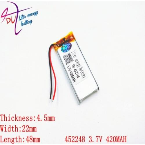 Liter energy battery lithium polymer battery 452248 3.7V 420MAH MP3 MP4 Bluetooth stereo headset DIY / Toys