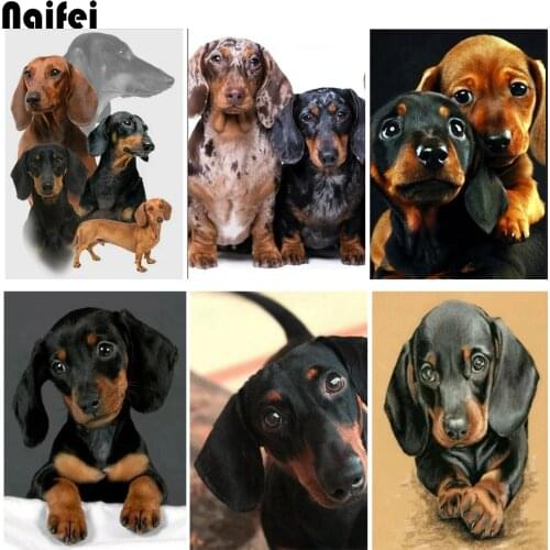 Diy embroidery diamonds round Dachshund breed diamond painting 5d cross stitch full square drill diamond mosaic kit home decor