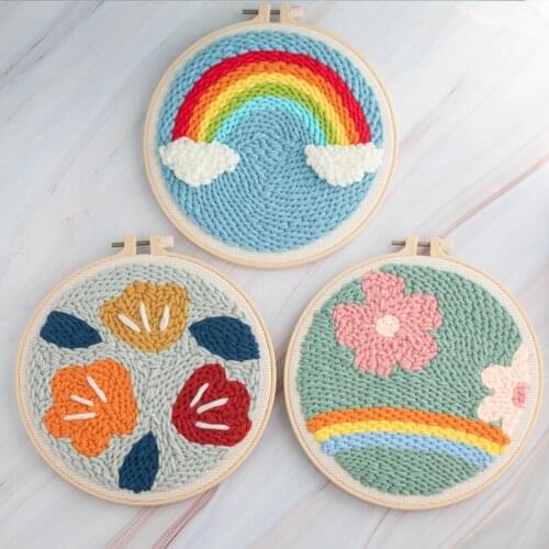 Embroidery kits for beginners Flower pattern Russian Embroidery DIY embroidery kits Punch Needle Embroidery Kit