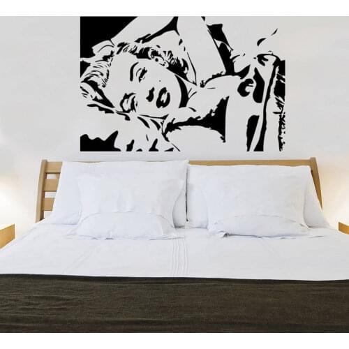Sexy Woman Wall Decals Face Smile Art Girls Bedroom Living Room Artist Studio Interior Decor Vinyl Window Stickers Mural Q208