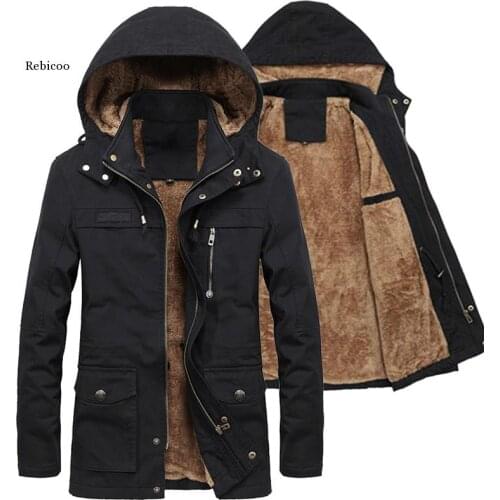 New Winter Jacket Men Thicken Warm fur Hooded Parka Coat Fleece Mens Jackets Outerwear Jaqueta Masculina Overcoats Size M~5XL