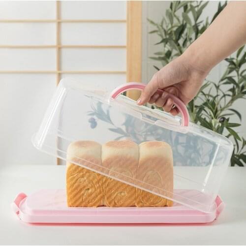 Plastic Clear Cake Box Cupcake Toast Pastry Storage Box Carrier Handle Fridge Food Fruit Dessert Container Cake Cover Case
