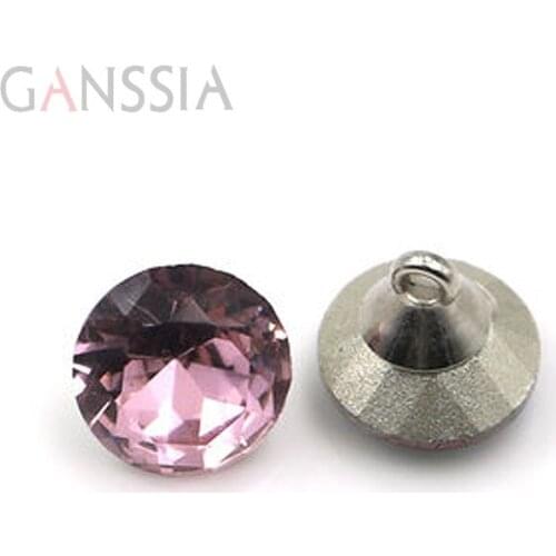 10pcs/lot High quality Pink imitation gemstone buttons Sewing buttons for shirt Crystal buttons for garments(SS-97-1)
