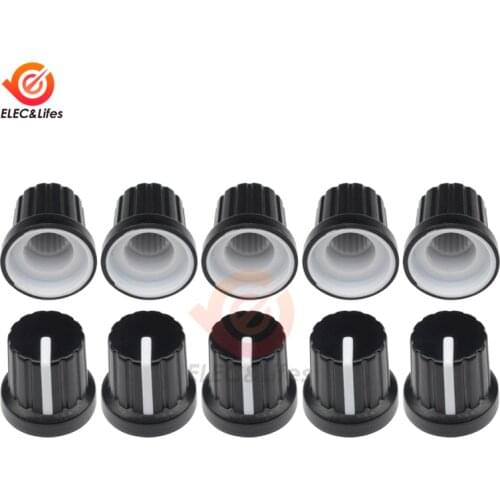 10Pcs DIY WH148 Potentiometer Knobs Caps 6mm dia Shaft Hole control knobs switch accessories for Potentiometer