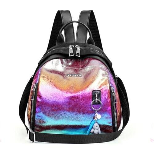 Fashion New Multifunction Backpack for Women PU Leather Black Book Backpack Female Backpack Shoulder Bag Large Capacity Bagpack