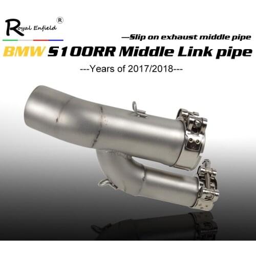 Slip on for BMW S1000rr 2017 2018 Exhaust Middle Link Pipe S1000RR 2018 51mm Muffler Escape Connector Section Adapter