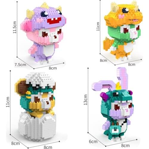 StellaLou rabbit Gelatoni cat ShellieMay Duffy bear Disneyland figures dragon dress model bricks mini micro diamond blocks toys