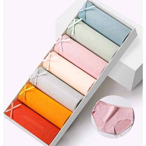 Breathable Cotton 7Pcs/lot Women Panties Comfortable Sexy Soft New Fashion Female Underwear Seamless Low Waist Cute Girls Briefs