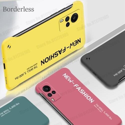 Slim Ultra Thin PC Frosted Frameless Phone Case For VIVO X60 X50 Pro Plus IQOO 7 NEO 5 Pro Y73S S7E S9E S9 Lens Protective Cover
