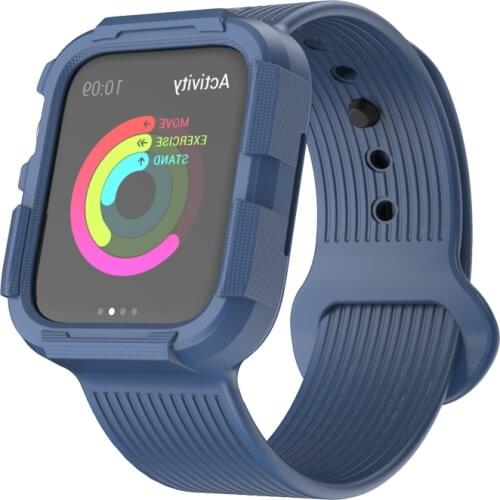 Protector case&strap for apple watch band 40mm 44mm iwatch apple watch pulseira 6/5/4 Anti-fall Silicone protective cover&belt