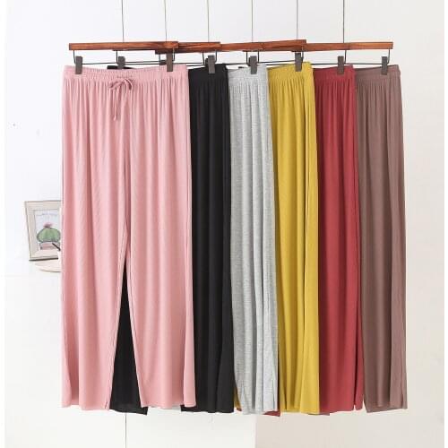 2021 New High Waist Modal Drape Loose Large Size Slim Wide Leg Pants Womens Summer Straight All-match Casual Pants