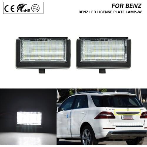 2PCS 12V LED License Plate Light Car Accessories Number Lamps Plate Light Exterior For Benz ML W164/X164X Smart Roadster 452