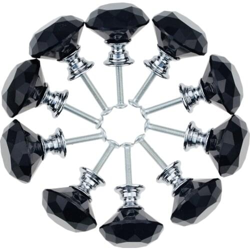 3Pcs/Lots Drawer Handle 30x30mm Crystal Diamond Handle Cabinet Door Handle Knob Handle Cabinet Handle Vermiculite Black