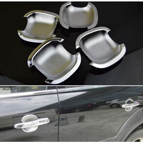 4Pcs Chrome Door Handle Bowl Cup Covers Trim fit For Tucson 04 05 06 07 08 2009 Car Styling Auto Accessories Car-Covers