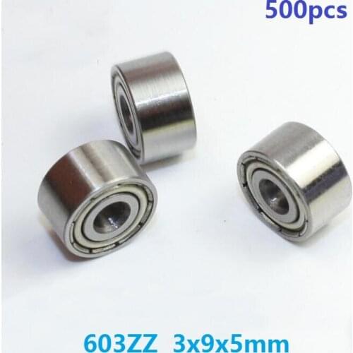 500pcs/lot 603ZZ 603Z 603 Z ZZ bearing 3x9x5 mm Deep Groove Ball bearing Miniature 3*9*5mm