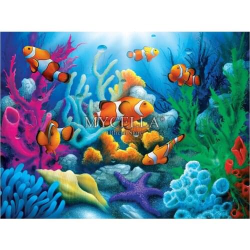 5d Diy Diamond Painting Cartoon Diamond Mosaic Fish and coral Diamond Embroidery Cross Stitch Home Decor Art Christmas Gifts