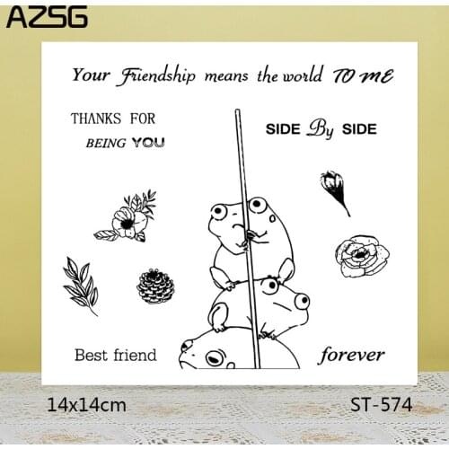 AZSG Lovely Frogs / Best Friend Clear Stamps/Seals For DIY Scrapbooking/Card Making/Album Decorative Silicone Stamp Crafts
