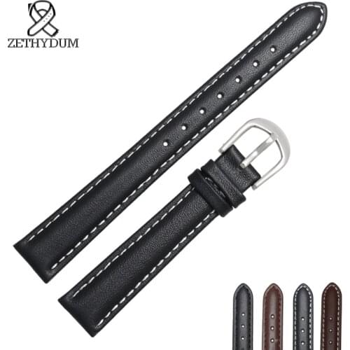 Genuine leather bracelet small watchband 12mm 14 16 18 19 20mm simple strap black brown color wristwatches band