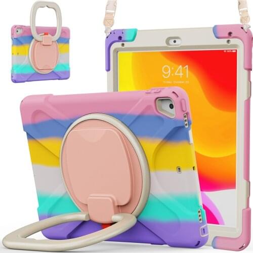 For iPad 6th 5th Generation 9.7 2018 2017 Case Kids Shockproof Rugged Pencil Holder for iPad 9.7 A1822 A1893 +Strap+Handle Grip