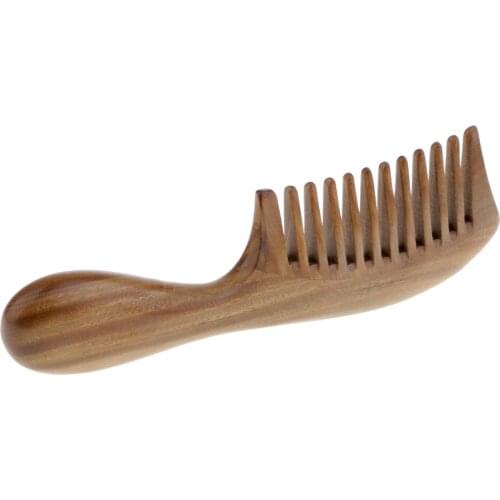 Wooden Wide Tooth Comb Natural Sandalwood Handmade Massage Hair Care Brush