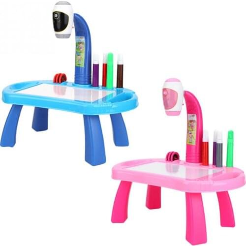 Children Painting Drawing Table Project Drawing Learning Desk Toy With Projection Function Musical Educational Painting Table