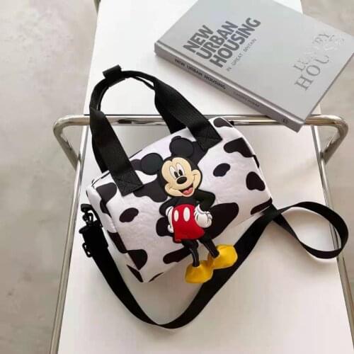 Disney Mickey Mouse Lady Canvas Crossbody Shoulder Bag Cartoon Fashion Minnie Handbag Large Capacity Shopping + Book Bag