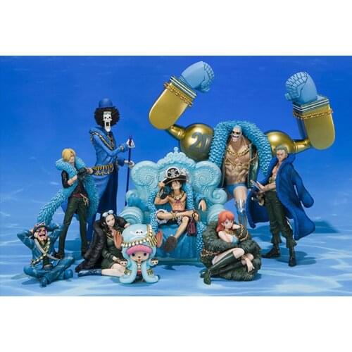 One Piece Anime Luffy Zoro Sanji Robin Franky Chopper Usopp Nami Brook 20th Anniversary PVC Action Figure Model Toy Figurine