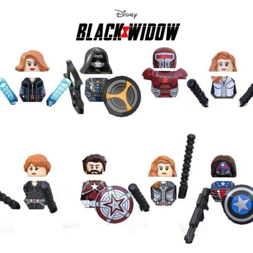 8PCS Marvel Avengers Figures Black Widow Taskmaster Red Guardian Yelena Super Hero Building Blocks Figures Toys Kid Gift