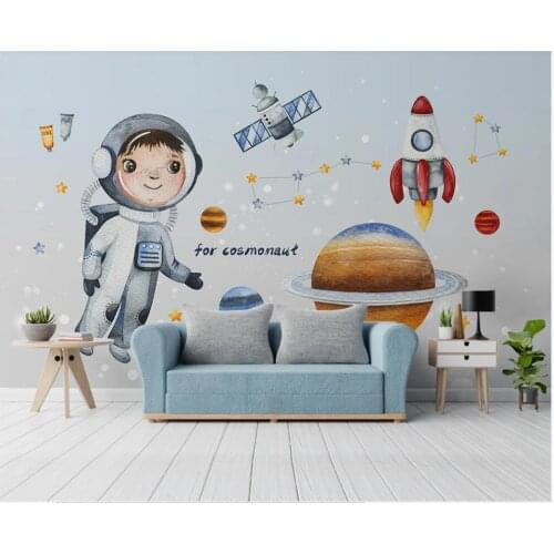 Custom mural 3d wall mural on the wall Hand drawn space rocket childrens room boy bedroom photo wallpaper in the living room