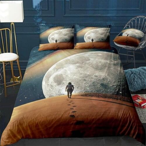 Alone With The Moon II Quilt Cover Pillowcase 3Piece Comforter Bedding Set With Pillow Case Single Double Duvet Cover