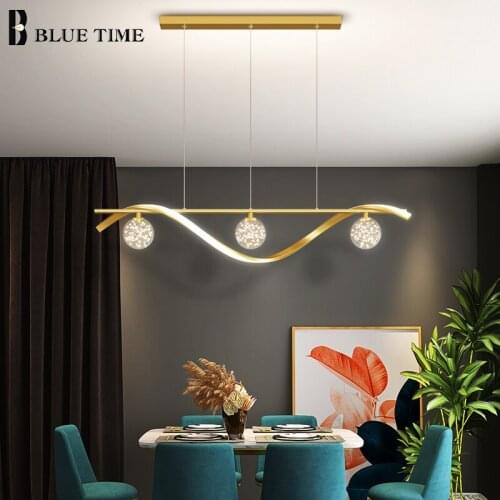 Creative LED Pendant Lights Indoor Black&Gold Pendant Lamps for Dining Room Kitchen Living Room Bedroom Modern Home Luminaires