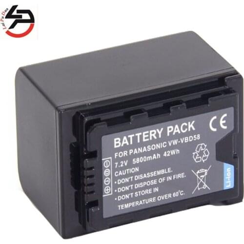 LPD 7.2v 5800mah 100% brand new Replacement Camera Battery For Panasonic VW-VBD58 AG-AC8 AG-AC8EJ AJ-PX270 HC-X1000
