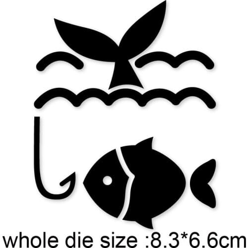 Metal Cutting Dies Fish hook fish tail dies for DIY Scrapbooking dies paper Craft dies Handmade Card Album Punch Art Cutter Dies