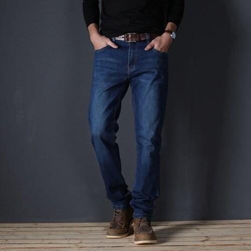 Large size mens jeans mens straight Slim mid-rise mens jeans large size stretch jeans mens straight