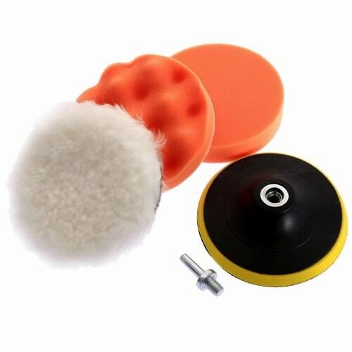 4Pcs Buffing Pad Set Thread Auto Car Polishing Pad Kit for Car Polisher with Drill Adaptor M10 Power Tools Accessories