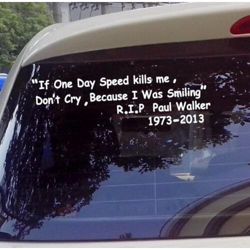 If One Day Speed Kills Me Auto Car Sticker Self-adhesive Reflective Decal Decor car accessories наклейки на авто