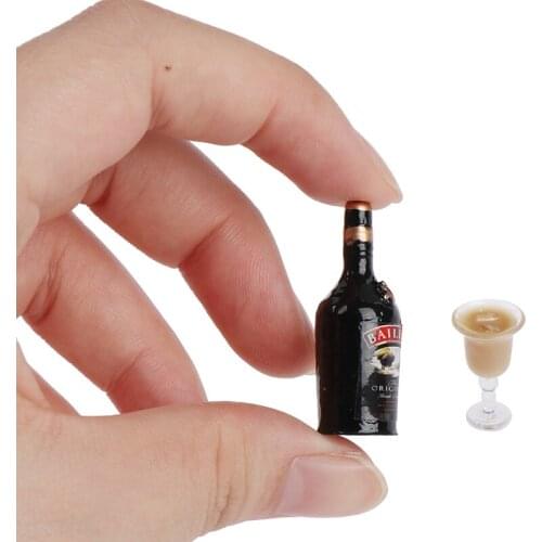 New Arrive 1 Set Mini Wine Bottles Model Dollhouse Miniature 1:12 for Doll House Decoration