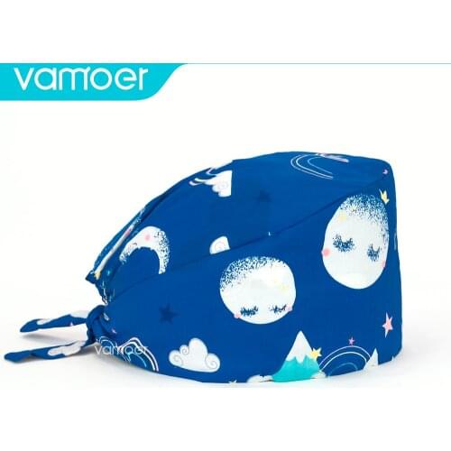 New Scrub Nurse Hat Surgicals Cap Floral Cap Fashion Multicolor Nurse Scrub Cap Adjustable Bandage Turban nursing cap for man