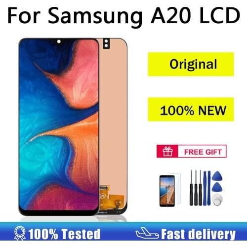 AUMOOK Original for Samsung Galaxy A20 LCD Display Touch Screen Digitizer Replacement for Samsung A20 A205 A205F Display Screen