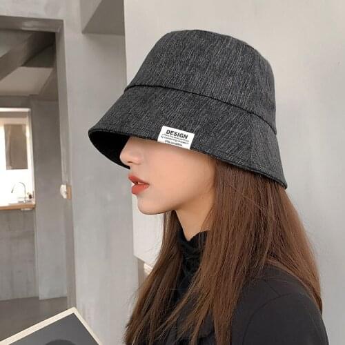 Jean Bucket Hat Womens Summer Sun Hats Autumn Fisherman Hat Cotton Foldable Chapeau Femme Spring Cap Topee Casual