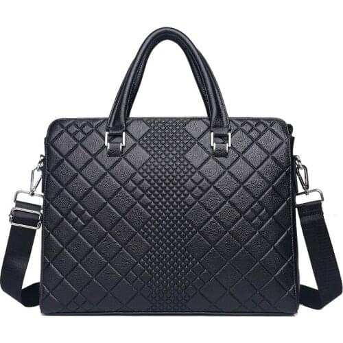 Mens Bag Genuine Leather Mens Shoulder Bags Male Leather Laptop Briefcase Messenger/Crossbody Bags for Men Handbag