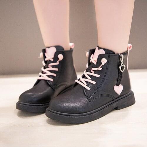 Girls pink Martin boots princess British style short boots 2021 childrens new thick-soled full-court boots